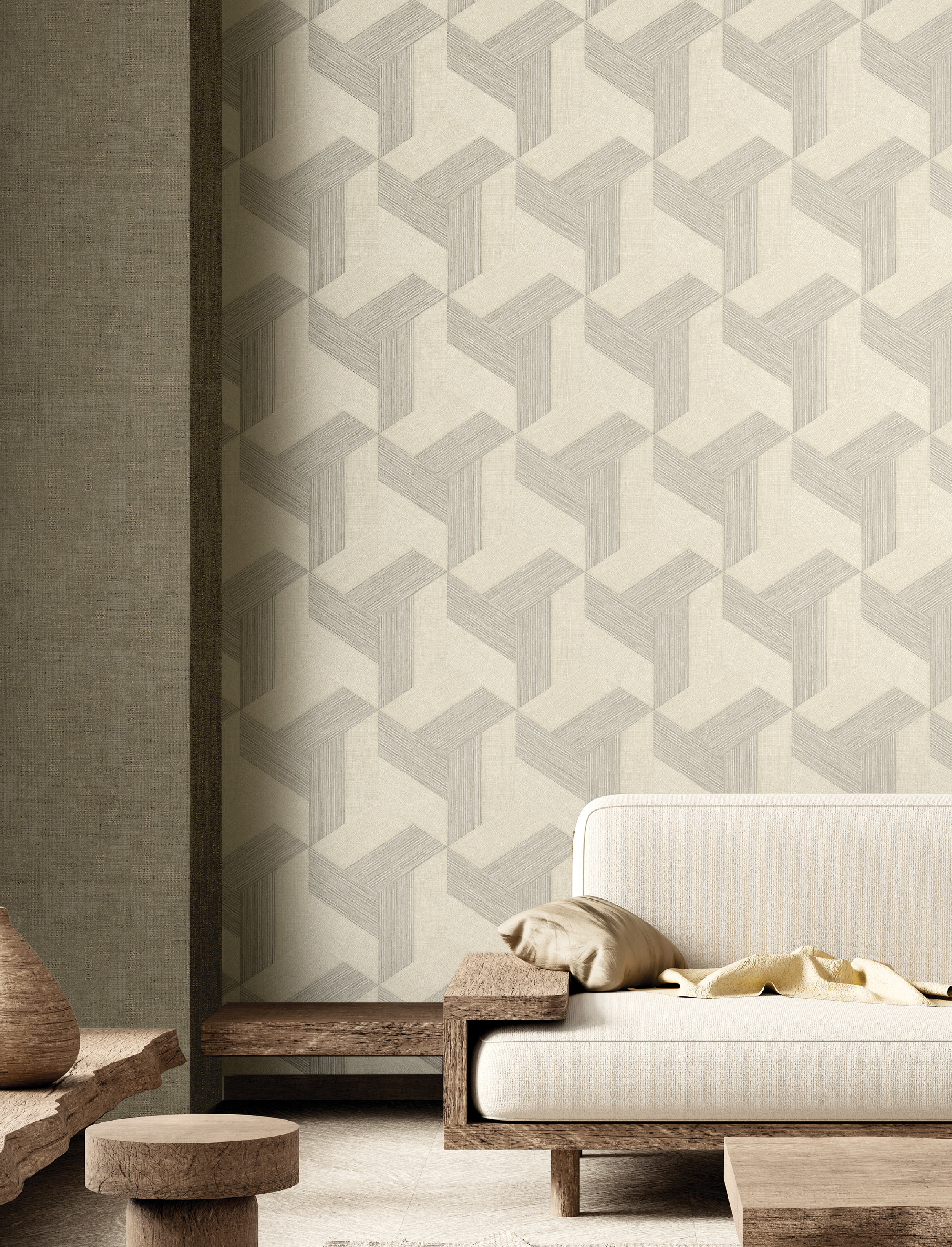 Galerie Wallcoverings Product Code 27501 - Synergy Wallpaper Collection - Beige Colours - Geometric Design