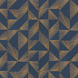 Galerie Wallcoverings Product Code: 31844 - Imagine Wallpaper Collection Galerie Wallcoverings Product Code 31844 - Imagine Wallpaper Collection - Blue Gold Colours - Contemporary Fan Motif Design