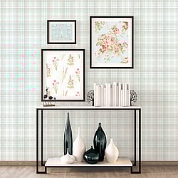 Galerie Wallcoverings Product Code: AF37720 - Abby Rose 4 Wallpaper Collection Galerie Wallcoverings Product Code AF37720 - Abby Rose 4 Wallpaper Collection - Turquoise Grey Colours - Check Plaid Design