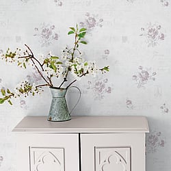 Galerie Wallcoverings Product Code: G45082 - Vintage Rose Wallpaper Collection Galerie Wallcoverings Product Code G45082 - Vintage Rose Wallpaper Collection - Burgundy Pink Cream Colours - Postcard Florals Design