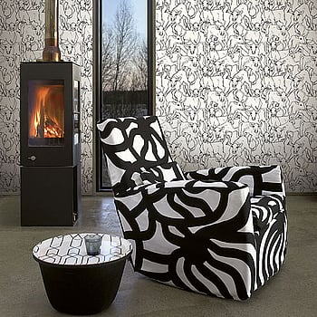 Galerie Wallcoverings Product Code 14106 - Marimekko 5 Wallpaper Collection - White Black Colours -  