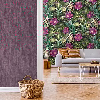 Galerie Wallcoverings Product Code 26744 - Tropical Wallpaper Collection - Berry Colours -  