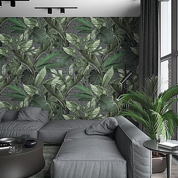 Galerie Wallcoverings Product Code 34195 - Loft 2 Wallpaper Collection - Green, Grey Colours -  