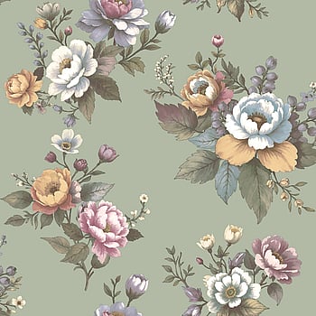 Galerie Wallcoverings Product Code 8331 - Blooming Garden Wallpaper Collection - Light Green Colours -  