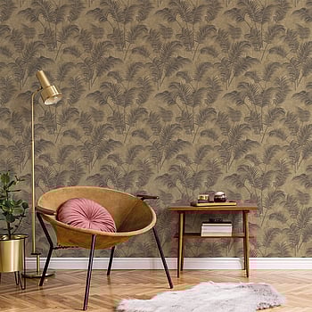 Galerie Wallcoverings Product Code BL22761 - Botanica Wallpaper Collection - Yellow Gold Dark Brown Colours -  