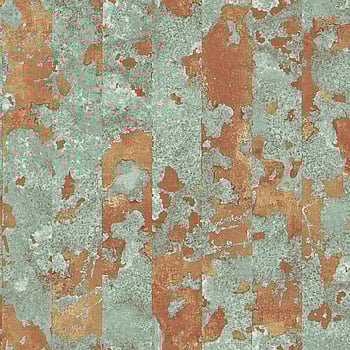 Galerie Wallcoverings Product Code G45361 - Grunge Wallpaper Collection - Green Copper Orange Colours -  