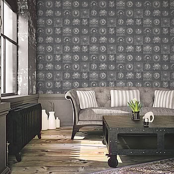 Galerie Wallcoverings Product Code G56228 - Nostalgie Wallpaper Collection - Silver Grey Colours -  