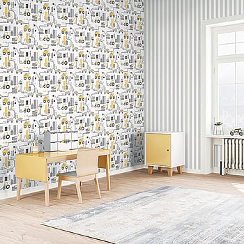Galerie Wallcoverings Product Code G78362 - Tiny Tots 2 Wallpaper Collection - Yellow Greige Colours -  