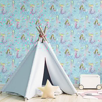 Galerie Wallcoverings Product Code G78392 - Tiny Tots 2 Wallpaper Collection - Turquoise Hot Pink Glitter Colours -  