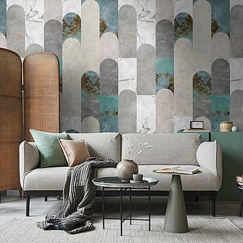 Galerie Wallcoverings Product Code WH45203M - Welcome Home Murals Wallpaper Collection - Beige, Blue, Grey Colours -  